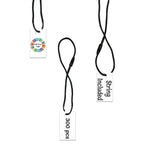 Matte White Custom Hang Tag Rectangle - 1" x 1/2" (300 pcs)