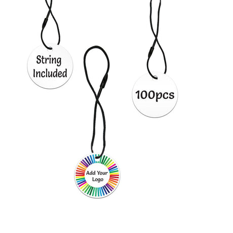 Matte White Custom Hang Tag - Circle - 1" dia.
