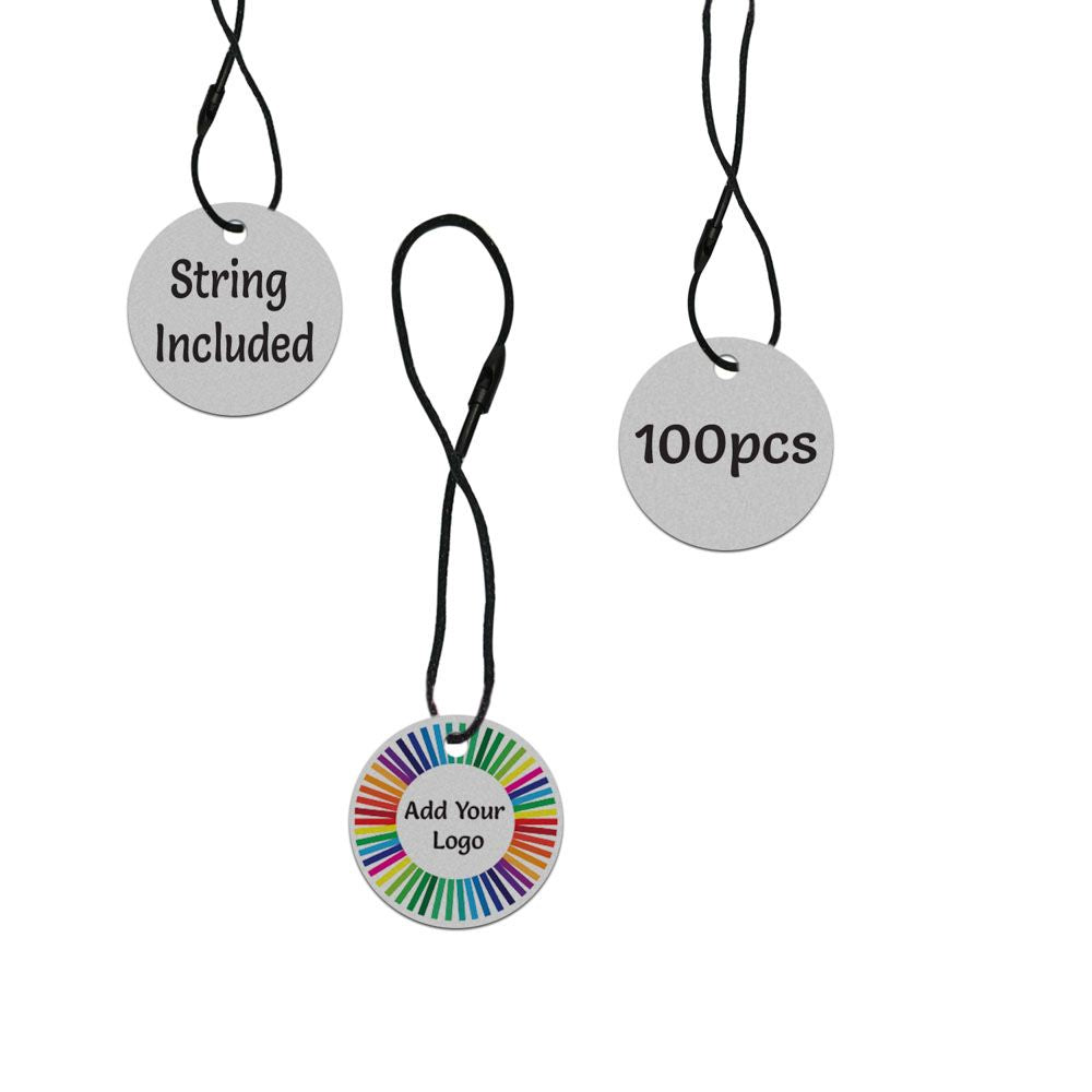 Smoke Grey Custom Hang Tag - Circle - 1" dia.