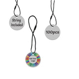 Smoke Grey Custom Hang Tag - Circle - 1" dia.