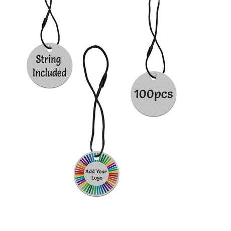 Smoke Grey Custom Hang Tag - Circle - 1" dia.