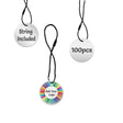 Shimmer Silver Custom Hang Tag - Circle - 1" dia.