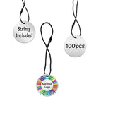 Shimmer Silver Custom Hang Tag - Circle - 1" dia.