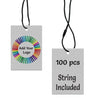 Smoke Grey Custom Hang Tag Rectangle - 1" x 2" (90 pcs)