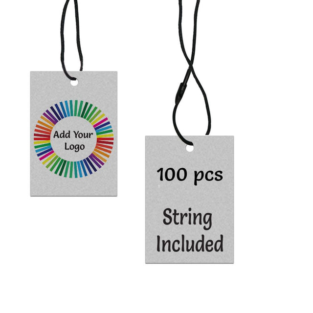 Smoke Grey Custom Hang Tag Rectangle - 1" x 2" (90 pcs)