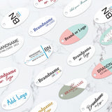 Matte White Custom Hang Tag - Oval - 1" x 2" (100 pcs)