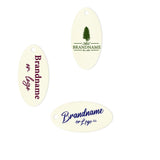 Shimmer White Gold Custom Hang Tag - Oval - 1" x 2" (90 pcs)