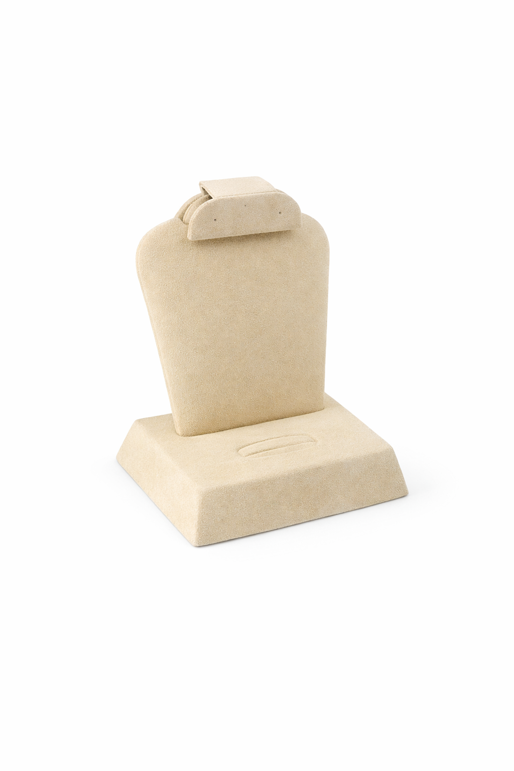 Beige Faux Suede Combination Jewelry Stand - Ring, Earring & Necklace