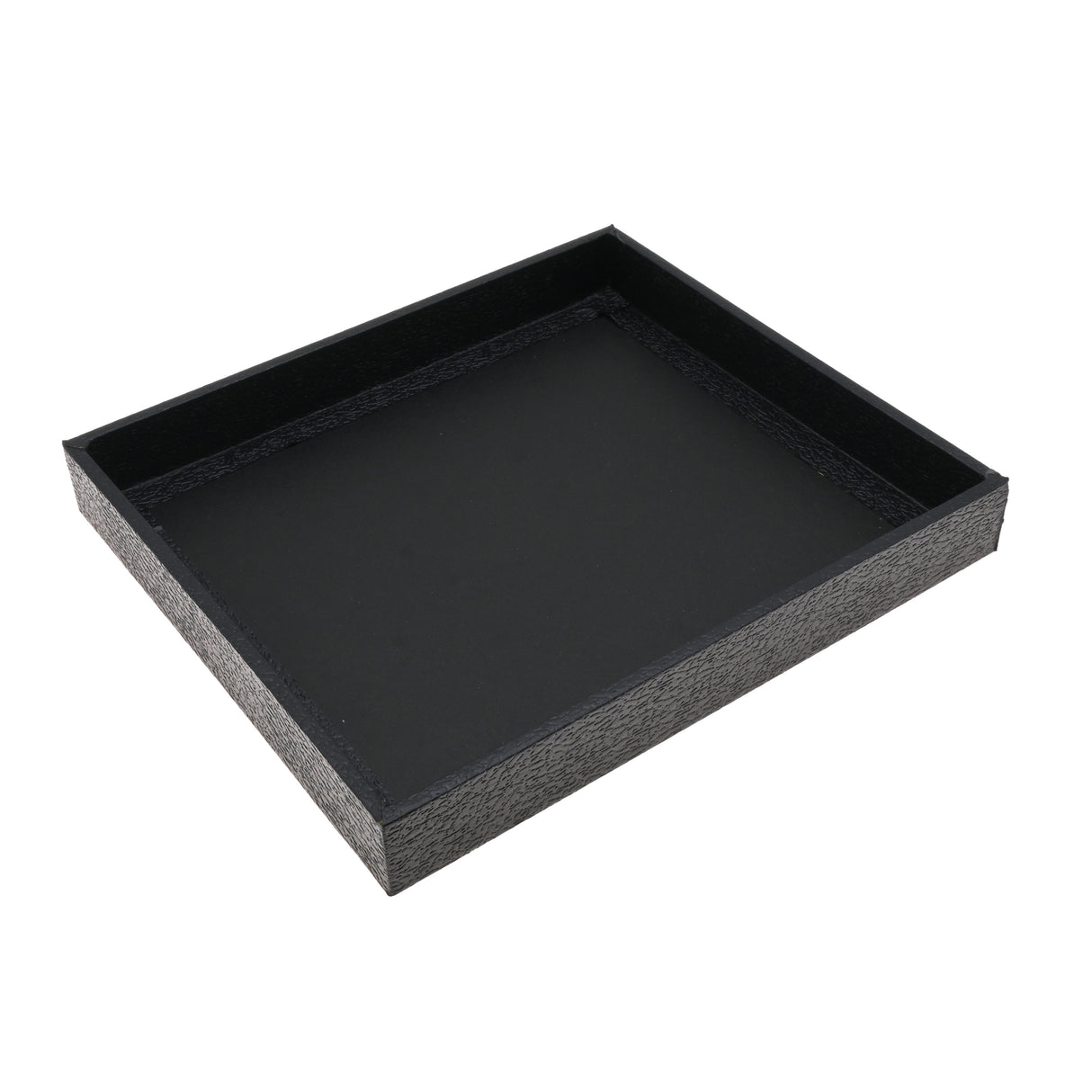 Black Leatherette Half Size Jewelry Display Tray, 1" Tall