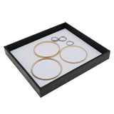 Black Leatherette Half Size Jewelry Display Tray, 1" Tall