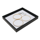 Black Plastic Stackable Half Size Jewelry Display Tray, 1" Tall