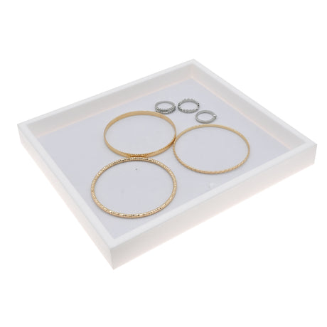 White Stackable Plastic Tray-Half Size-1"