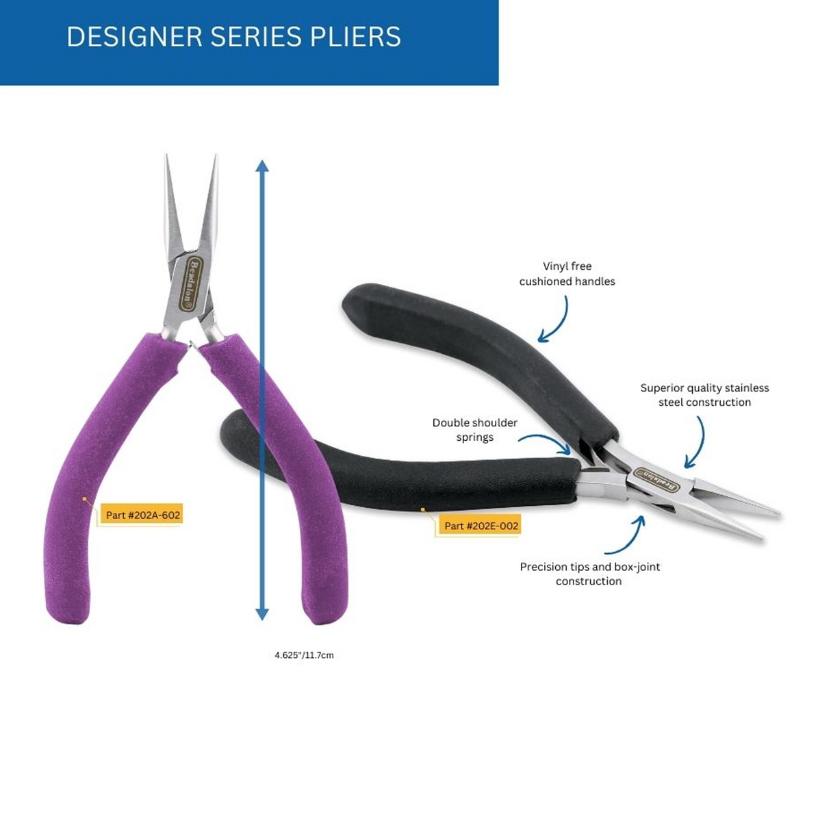 Designer Series Round Nose Pliers | 4.75 in (12 cm) | Stainless Steel | Box Joint