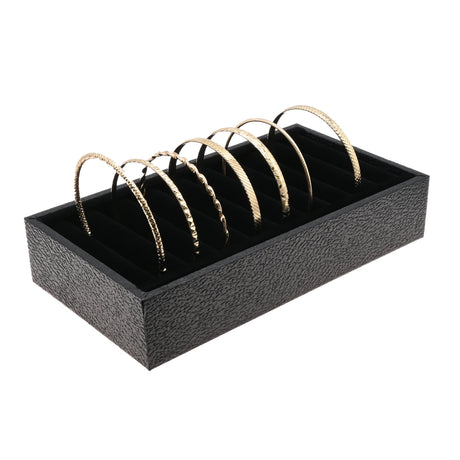 Black Leatherette 9-Slot Bangle Display Tray