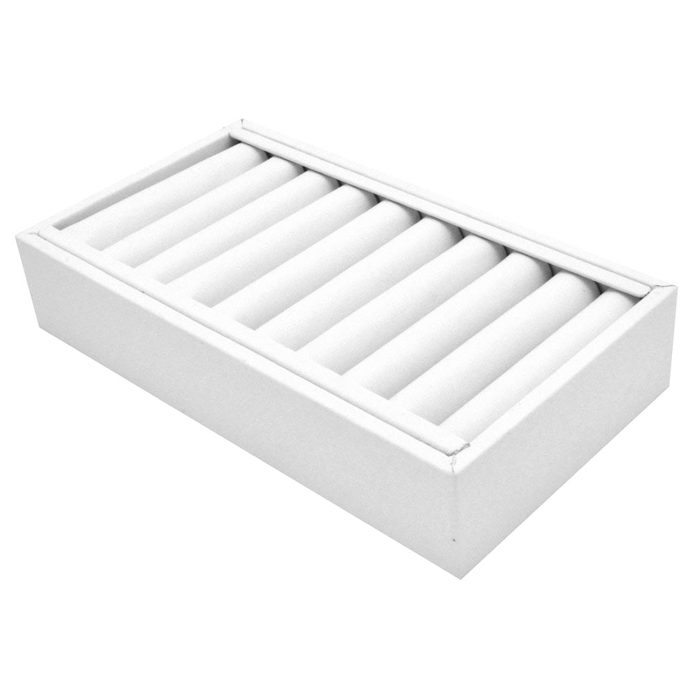 White Leatherette 9 Slot Jewelry Bangle Display Tray