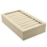 Tan Linen 9 Slot Jewelry Bangle Display Tray