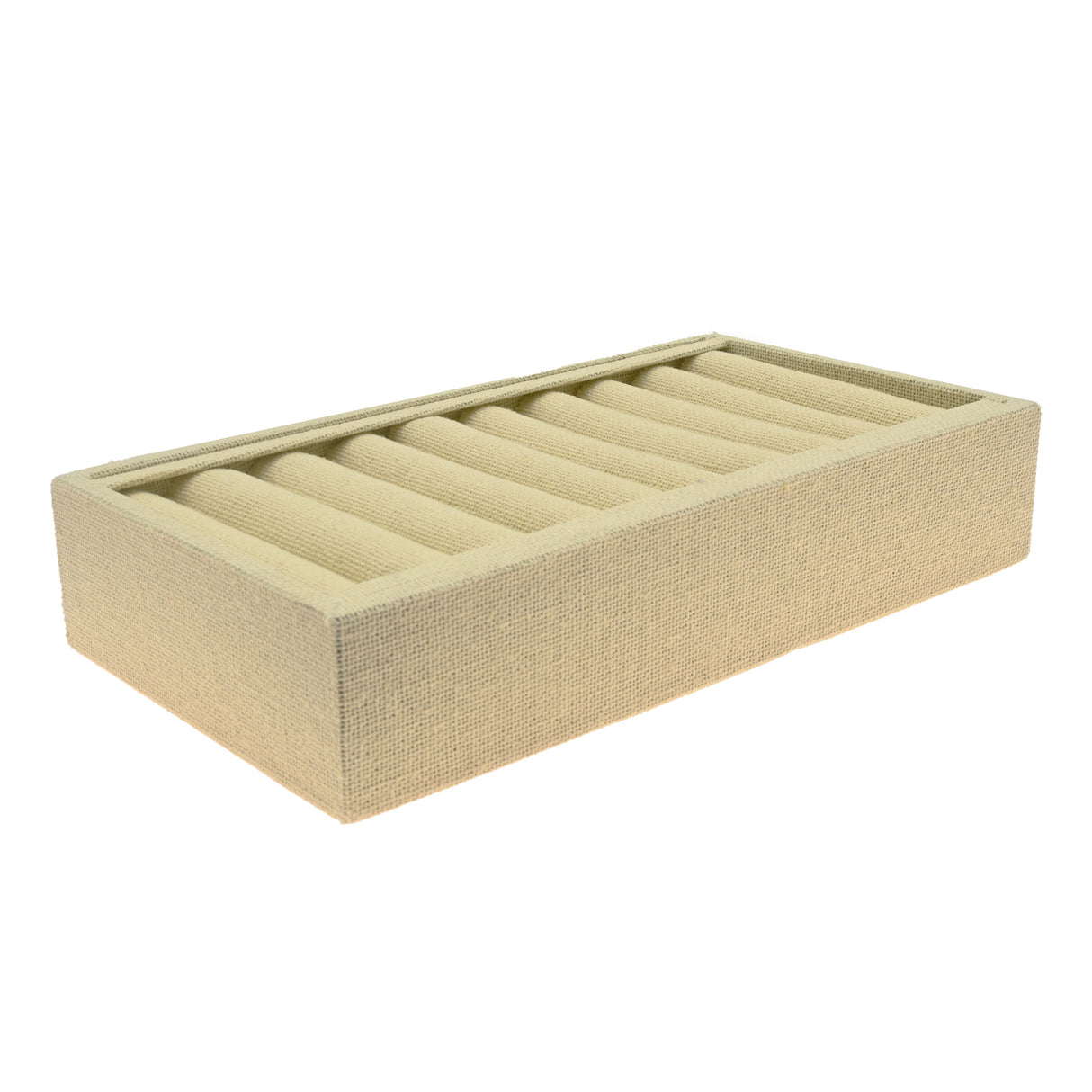 Tan Linen 9 Slot Jewelry Bangle Display Tray