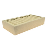 Tan Linen 9 Slot Jewelry Bangle Display Tray