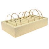 Tan Linen 9 Slot Jewelry Bangle Display Tray