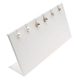 White Leatherette Jewelry Earring / Pendant Display Stand, Holds 3 Pairs