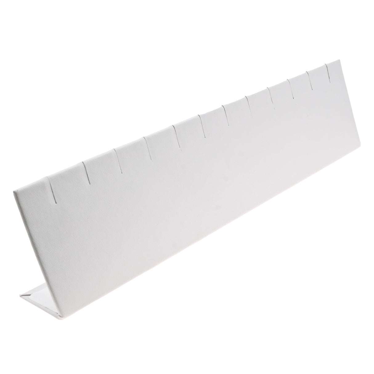 Long White Leatherette Jewelry Earring / Pendant Display Stand, Holds 6 Pairs