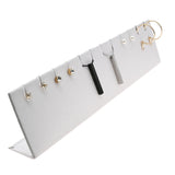 Long White Leatherette Jewelry Earring / Pendant Display Stand, Holds 6 Pairs