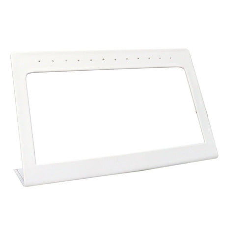 White Leatherette Jewelry Earring Display, Holds 6 Pairs