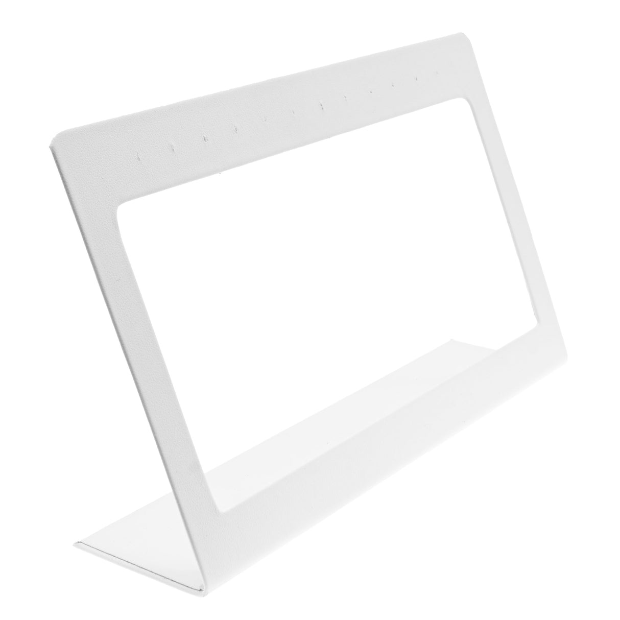 White Leatherette Jewelry Earring Display, Holds 6 Pairs