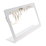 White Leatherette Jewelry Earring Display, Holds 6 Pairs