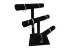 Black Velvet 3-Tier T-Bar Stand for Bracelets, Watches & Bangles