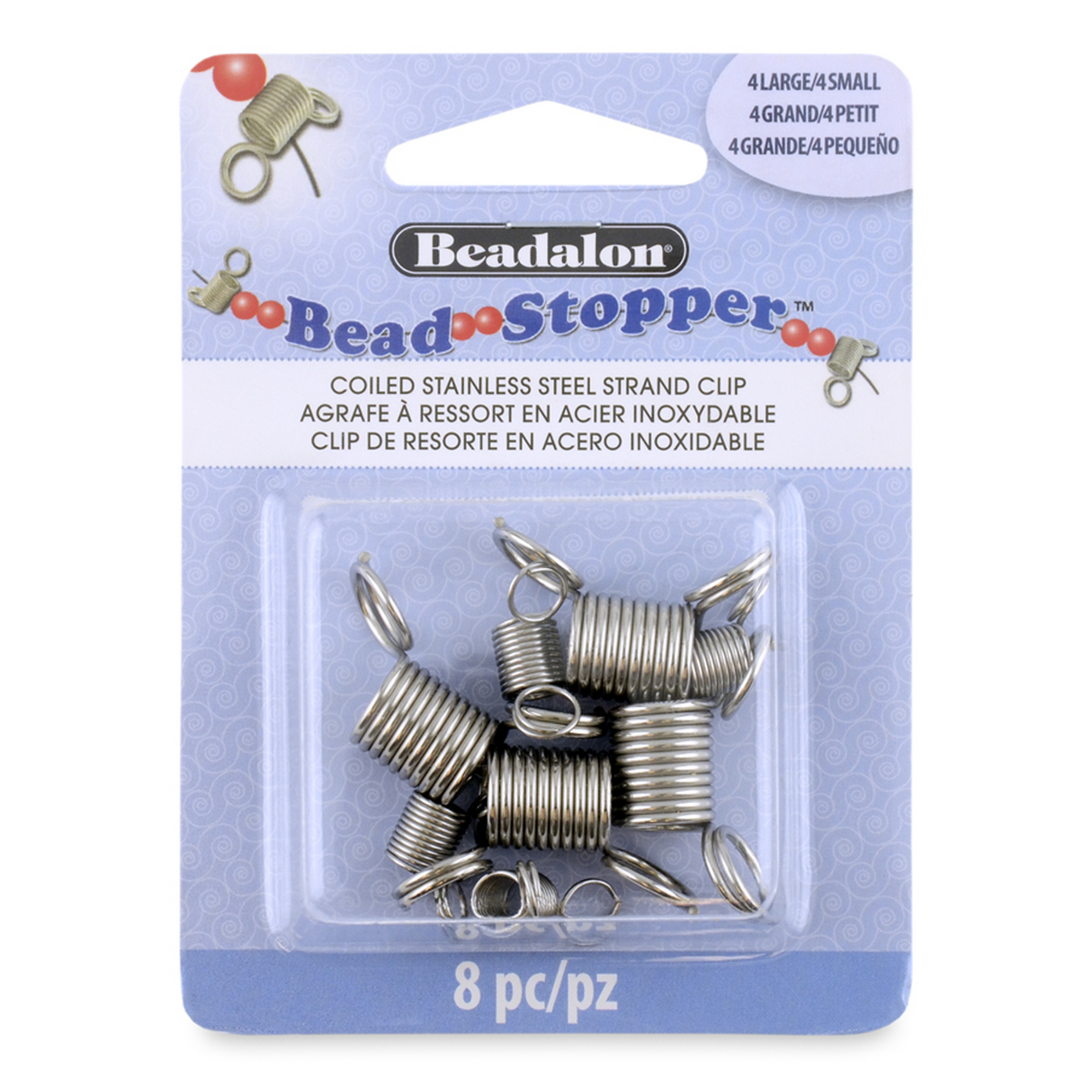 Bead Stoppers – Combo Pack | 4 Small + 4 Large (8 Pieces)