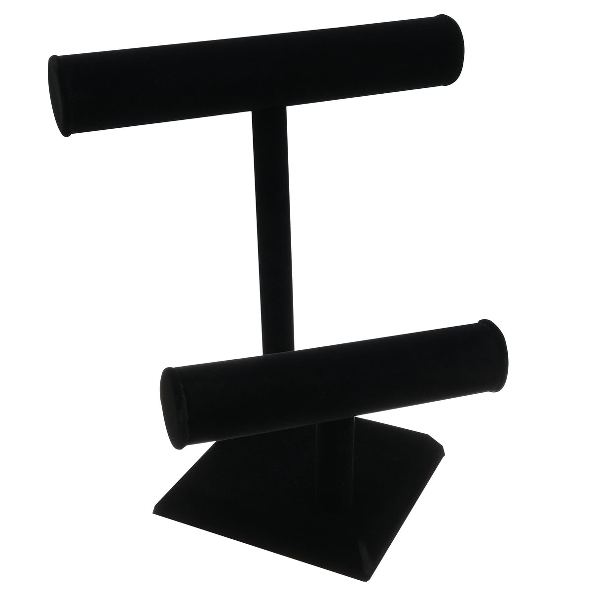 Black Velvet 2-Tier Jewelry T-Bar Display Stand