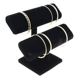 Black Velvet 2-Tier Oval T-Bar Stand for Bracelets & Watches