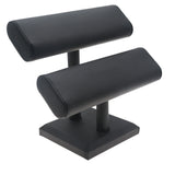 Black Leatherette 2-Tier Oval T Bar Display Stand - Bracelet & Watch