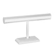 White Leatherette Long Jewelry Display T-Bar Stand