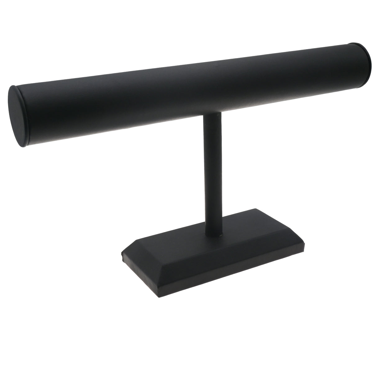 Black Leatherette 12" Long T Bar Display Stand - 7" Tall