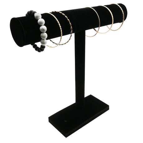 Black Velvet Jewelry T-Bar Display Stand, 12" Tall