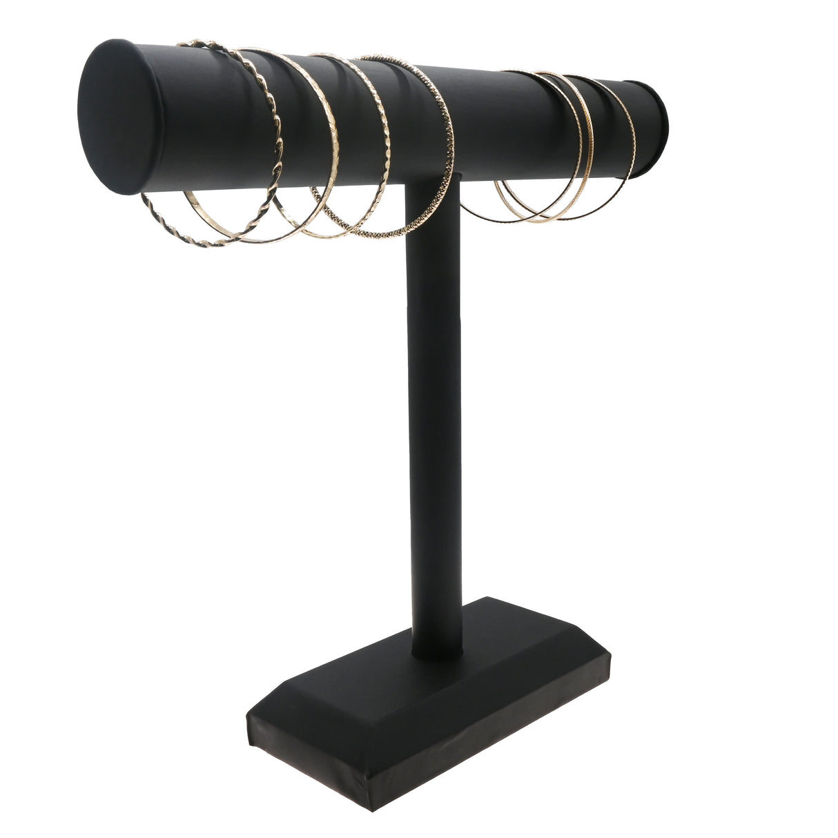 Black Leatherette Jewelry T Bar Display Stand - 12" x 12" Tall