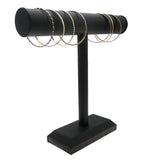 Black Leatherette Jewelry T Bar Display Stand - 12" x 12" Tall