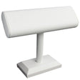 White Leatherette Oval Bracelet / Watch T-Bar