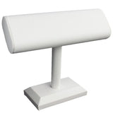 White Leatherette Oval Bracelet / Watch T-Bar