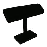 Black Velvet Oval Jewelry Bracelet / Watch T-Bar Stand