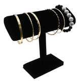 Black Velvet Oval Jewelry Bracelet / Watch T-Bar Stand