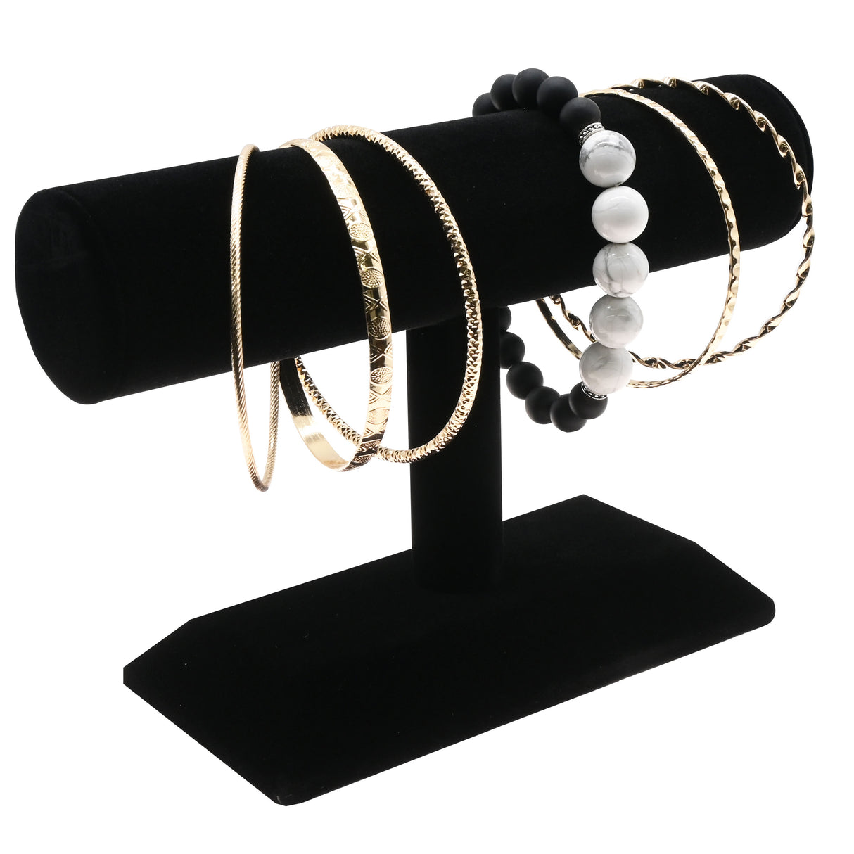 Black Velvet Jewelry T-Bar Display - 7.5" Wide × 5" Tall