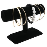 Black Velvet Jewelry T-Bar Display - 7.5" Wide × 5" Tall