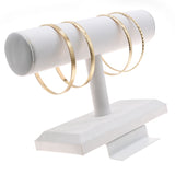White Leatherette Slatwall Jewelry T-Bar Display - 7-1/2" Wide
