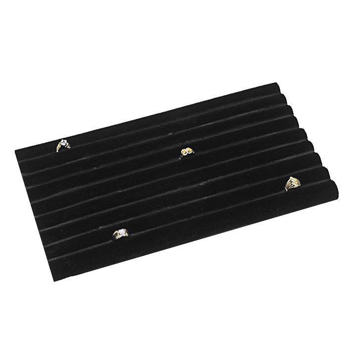 Black Velvet Tufted Jewelry Ring Display Tray Liner Insert
