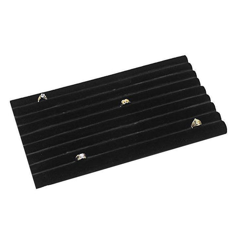 Black Velvet Tufted Jewelry Ring Display Tray Liner Insert