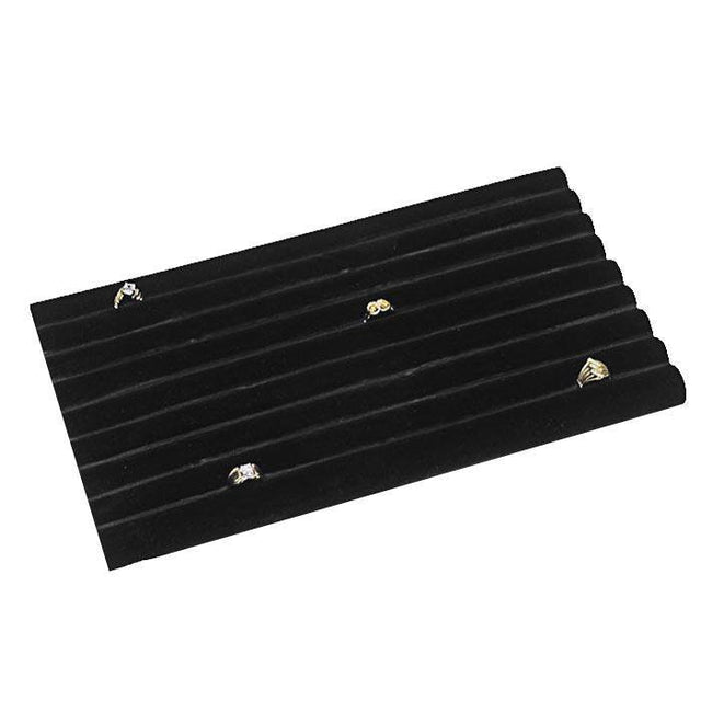 Black Velvet Tufted Jewelry Ring Display Tray Liner Insert