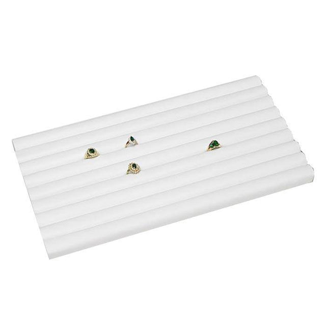 White Leatherette Jewelry Ring Insert Display Tray Liner 